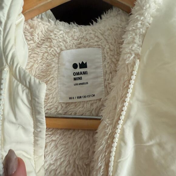 OMAMIMINI Los Angeles | Cream Drop tail Sherpa Lined Hooded Vest Jacket | 8 - Picture 3 of 4